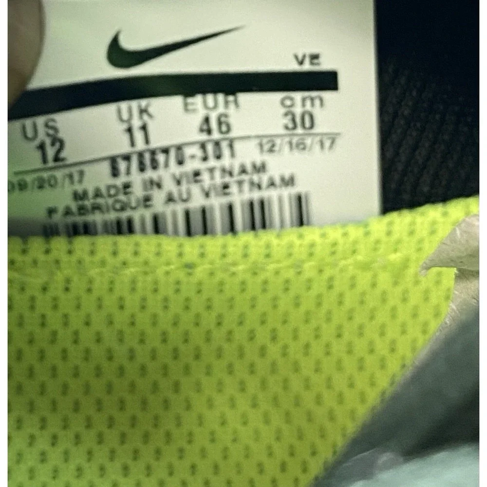 Nike Sneakers Mens 12 Zoom All Out 878670-301 Green Running Shoes